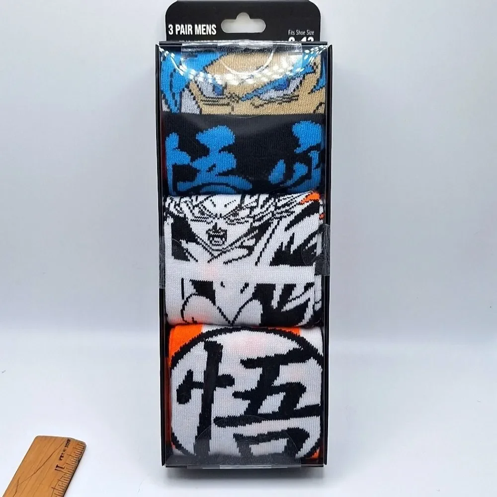 Dragon ball super brolly crew socks in box 3 pair gift set Goku anime socks